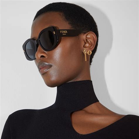 fendi black acetate sunglasses|fendi rimless sunglasses.